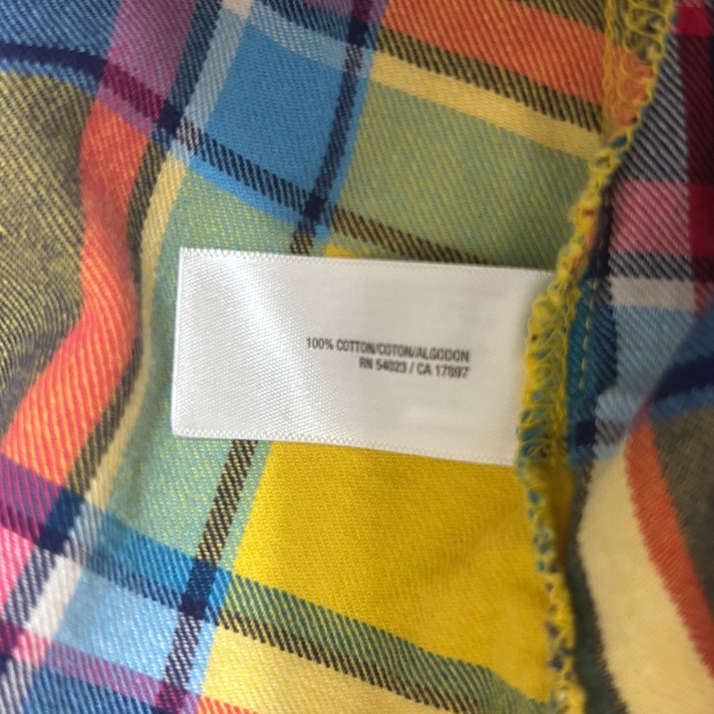 Old Navy Womens Button Plaid Shirt L Multicolor Front Pockets‎ Y2K Retro Grunge - Picture 5 of 7